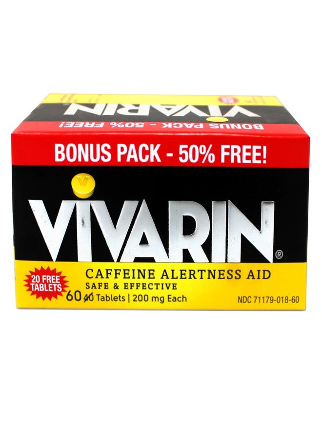 Vivarin Caffeine Pills 200mg Caffeine per Dose, Safe and Effective, Helps You Stay Awake, Energy Supplement, 60 Tablets - Image 1