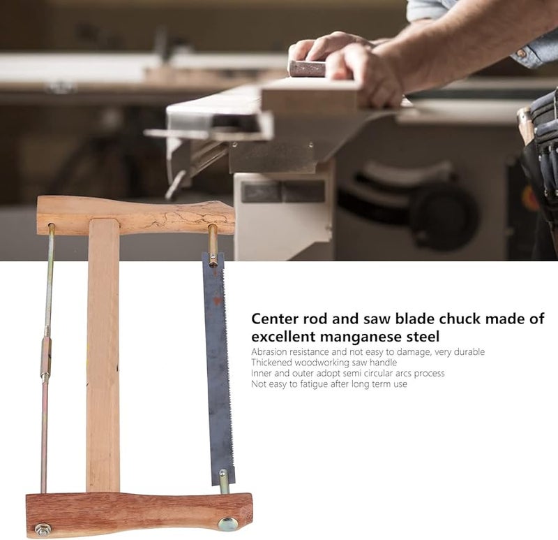 Teakwood Frame Saw 580mm Portable Hand Bow Wood Cutting Tool with Replacement Blade - Image 5