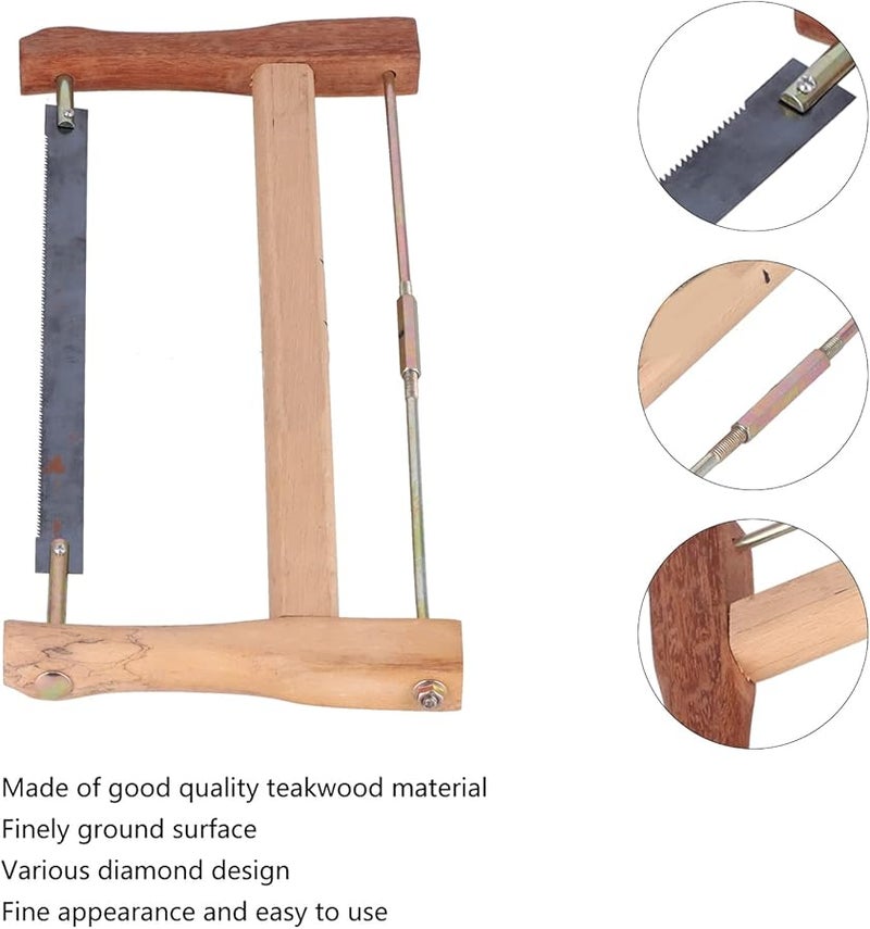 Teakwood Frame Saw 580mm Portable Hand Bow Wood Cutting Tool with Replacement Blade - Image 4
