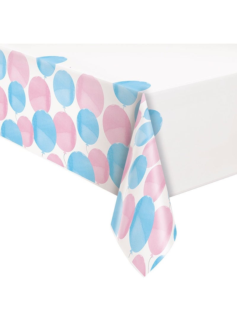 Unique Boy Girl Gender Reveal Tablecloth Blue Pink 137x213cm - Image 1