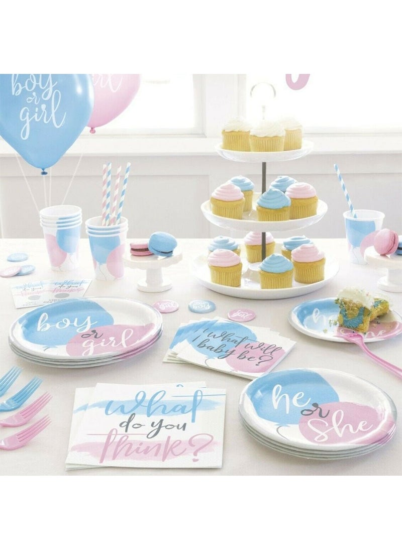Unique Boy Girl Gender Reveal Tablecloth Blue Pink 137x213cm - Image 3