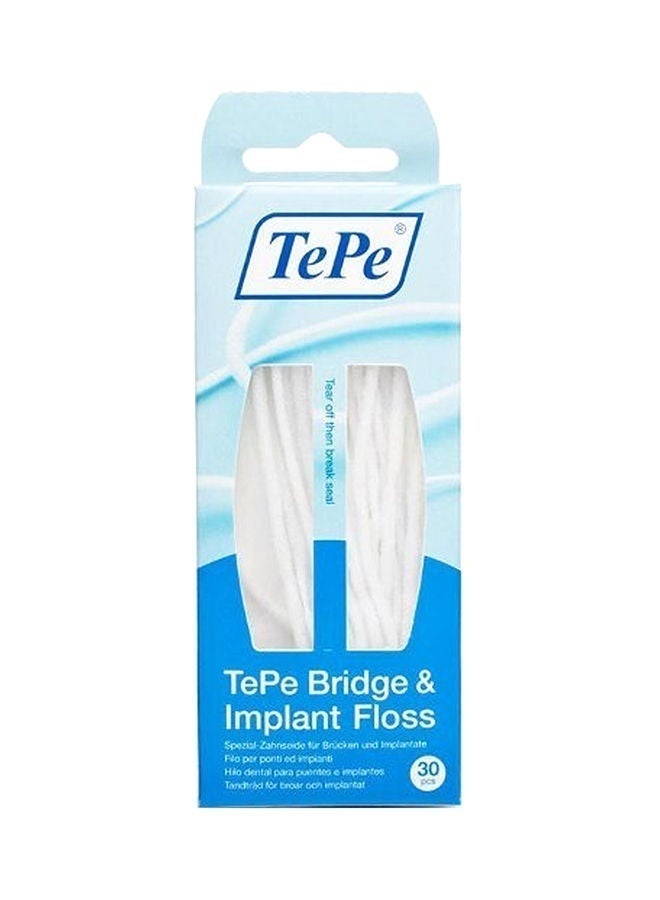 Tepe Bridge & Implant Floss, 30 Pcs