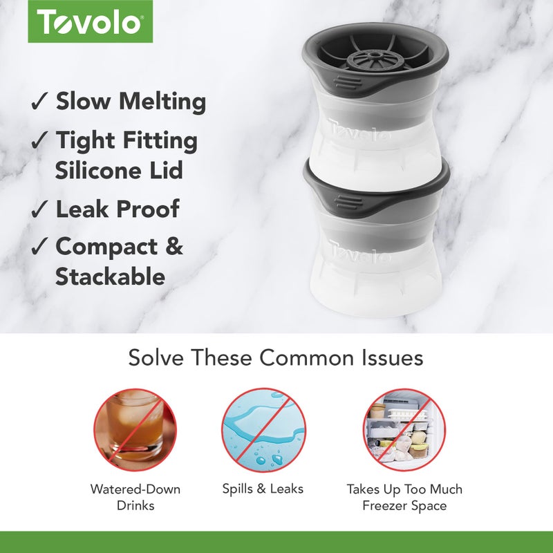 Tovolo Basketball Shaped Ice Molds, Set of 2 - Large Ice Mold Gift Set - Sports Themed Unique Ice Mold Chills Drinks - Odor-Free Freezer Storage, Dishwasher-Safe with Silicone Plunger - Image 3