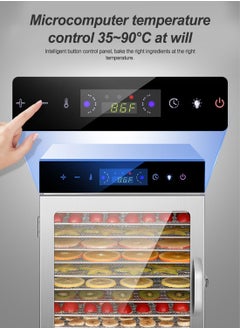 ET-LIFE Food Dehydrator, 12 Stainless Steel Trays Dehydrators for Food and Jerky, Herbs, Fruit, Dehydrator Machine with Digital Timer and Temperature Control, Overheat Protection, Recipe Book Included  - Image 3