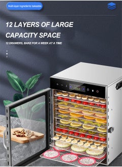 ET-LIFE Food Dehydrator, 12 Stainless Steel Trays Dehydrators for Food and Jerky, Herbs, Fruit, Dehydrator Machine with Digital Timer and Temperature Control, Overheat Protection, Recipe Book Included  - Image 4
