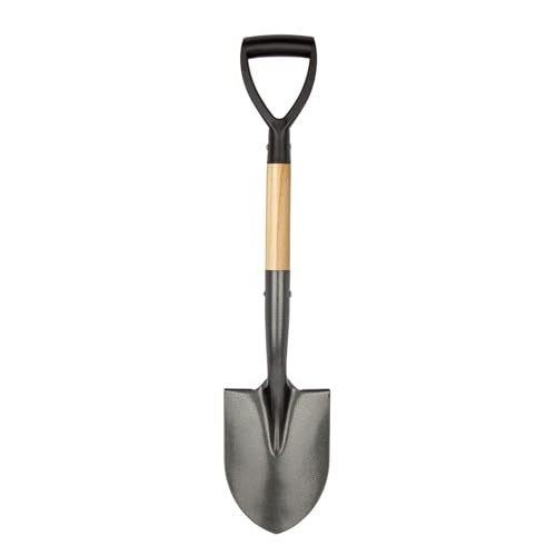 VNIMTI Shovel for Digging, Round Small Shovel with Wooden D-Handle, Metal Garden Shovel for Gardening, 28 Inches - Image 1