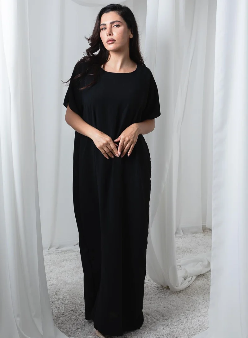 MSquare Fashion Black CEY Fabric Inner Slip Dress for Abaya – Soft Underdress
