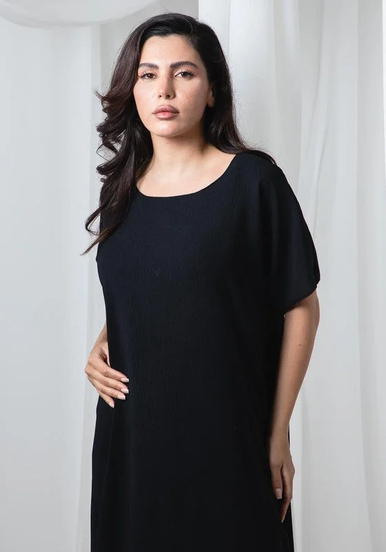 MSquare Fashion Black CEY Fabric Inner Slip Dress for Abaya – Soft Underdress