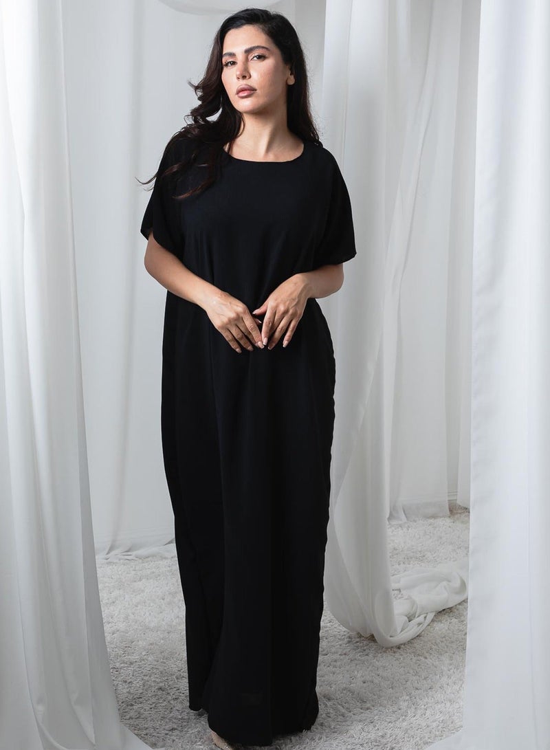 MSquare Fashion Black CEY Fabric Inner Slip Dress for Abaya – Soft Underdress - Image 1