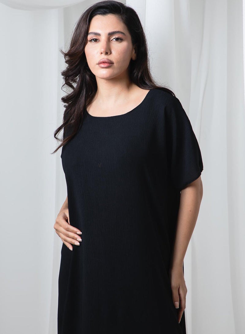 MSquare Fashion Black CEY Fabric Inner Slip Dress for Abaya – Soft Underdress - Image 3