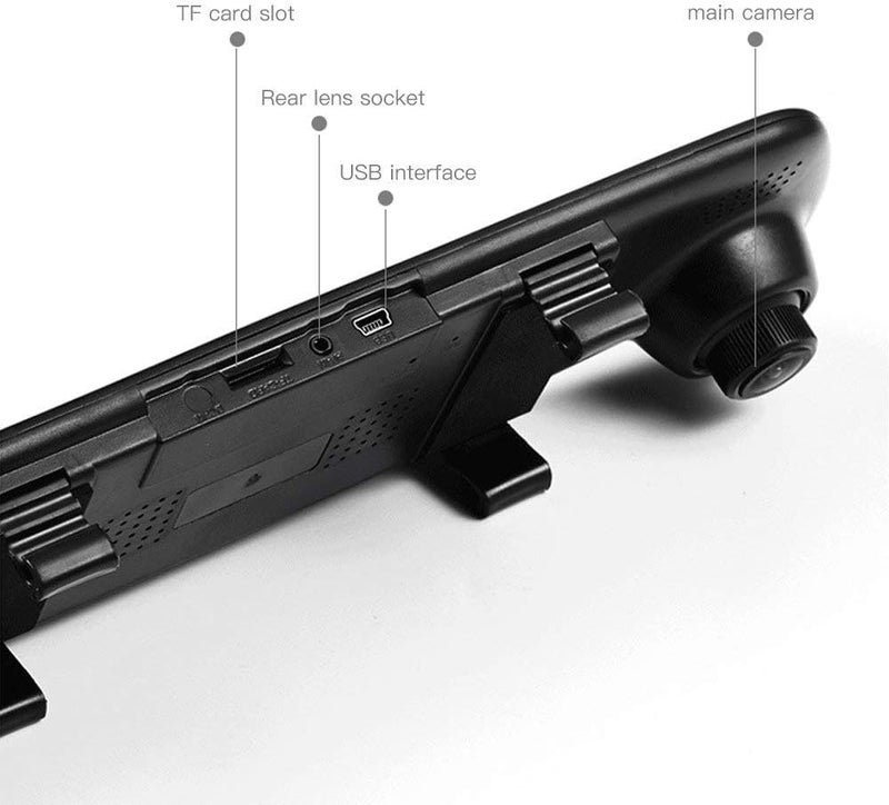 أورلينيك كاميرا Orlenic Dash Cam Mirror بدقة 1080 بكسل عالية الوضوح، مسجل قيادة السيارة بعدسة مزدوجة أمامية وخلفية، كاميرا لوحة القيادة بزاوية واسعة DVR مع مستشعر G، تسجيل حلقي، مراقبة وقوف السيارات، كشف الحركة (أسود) - Image 2