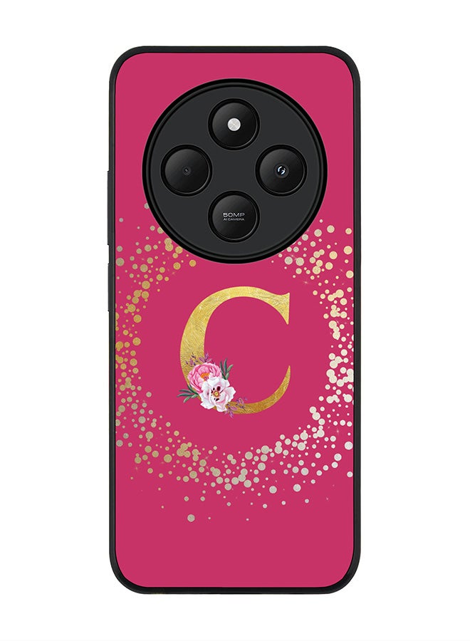 Stylizedd For Xiaomi Redmi 14C / 14R Case,Slim fit Camera Protection, Shockproof Thin Phone cover - Custom Monogram Floral - C ( Deep Pink ) - Image 1