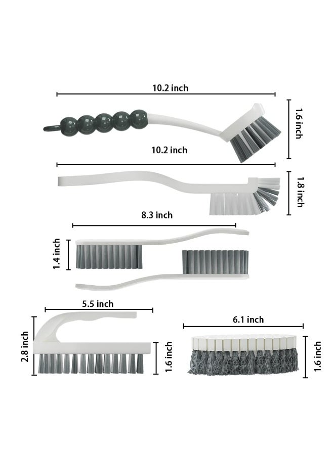 بيتلا 6-Piece Cleaning Brush Set, فرش تنظيف بشعيرات نايلون، فرشاة فرك متعددة الزوايا لحوض المطبخ والأواني والبلاط والشقوق والحمام والمنزل - Image 3