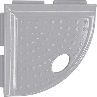 Questech 5 inch Bathroom Organizer Corner Shower Caddy - Polished Cool Gray Shower Foot Rest Metro Lugged for New - Image 1