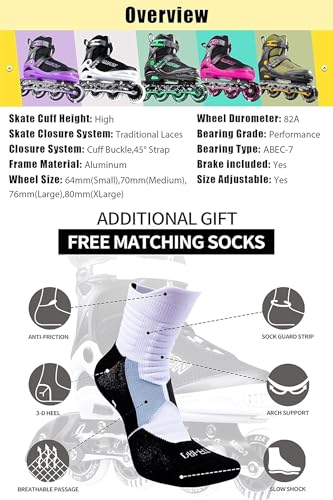 PAPAISON Adjustable Inline Skates for Kids and Adults with Full Light Up Wheels, Outdoor Roller Skates for Girls and Boys, Men and Women - Image 2