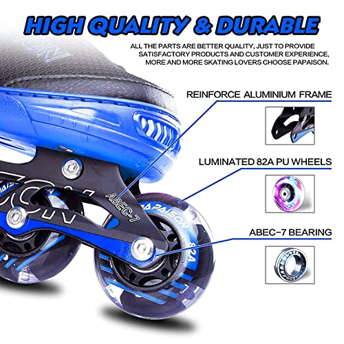 PAPAISON Adjustable Inline Skates for Kids and Adults with Full Light Up Wheels, Outdoor Roller Skates for Girls and Boys, Men and Women - Image 4