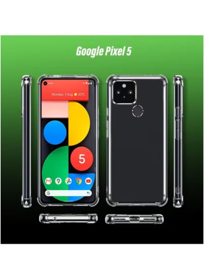 JAJEEK Clear Case for Google Pixel 5 with 1 Screen Protector | Transparent TPU Silicone Full-Body Protective Phone Cover | Shockproof Slim Case with Reinforced Corners | Drop-Resistant & Anti-Yellow for Pixel 5 | Lightweight, Precise Fit & Easy Grip Design - Image 3