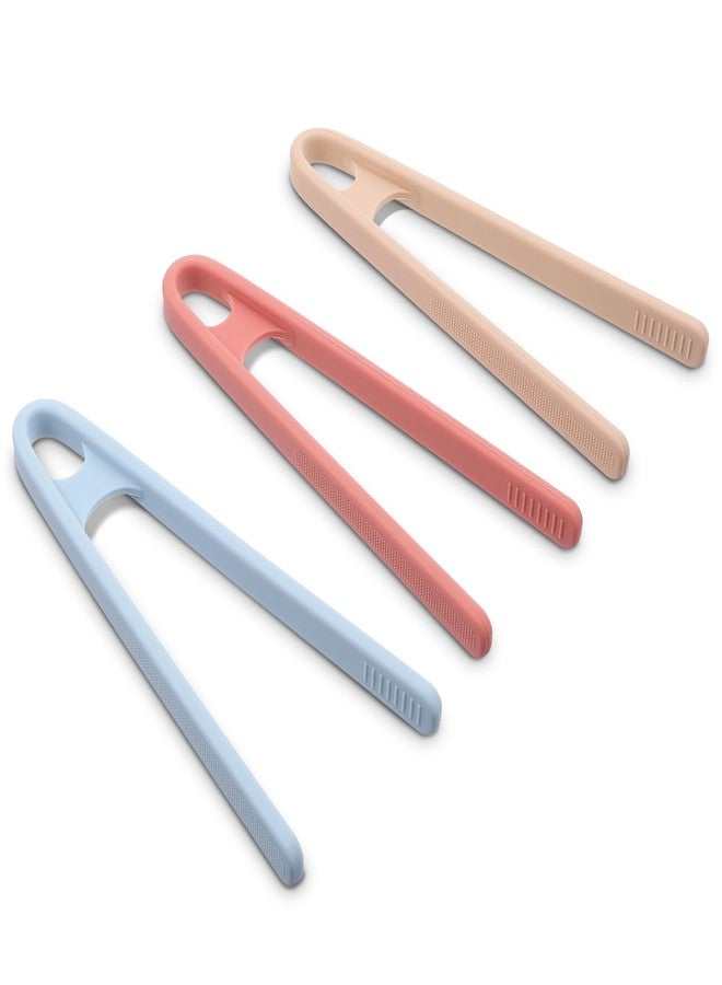 ElevateTech 3Pcs Silicone Mini Tongs Small Tongs for Serving Food 5.5 Inch 3 Colors Silicone Kitchen Tong Anti-Slip Design Accessories for Toaster Pan Fried Steak Barbecue Fruits Snacks - Image 1