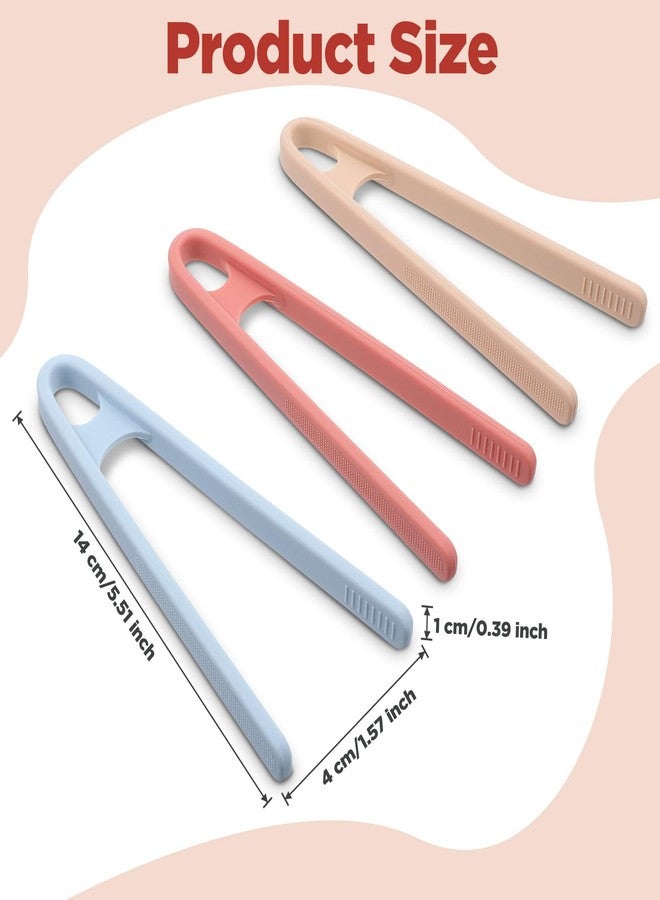 ElevateTech 3Pcs Silicone Mini Tongs Small Tongs for Serving Food 5.5 Inch 3 Colors Silicone Kitchen Tong Anti-Slip Design Accessories for Toaster Pan Fried Steak Barbecue Fruits Snacks - Image 2