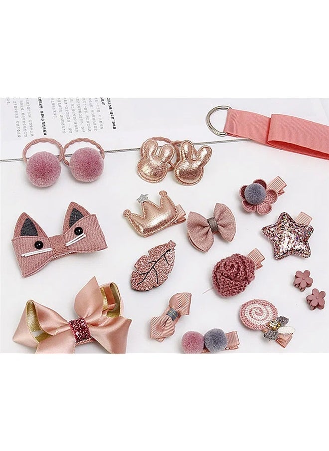 yongsheng 18-Piece Hair Clip Gift Box，Cute Kids Hair Accessories Bow Elastic Hair Bands Toddler Hair Clips Various Styles Girls Hair Accessories With Organizer and Gift Box Suitable for Girls Baby Teenage Use  - Image 2