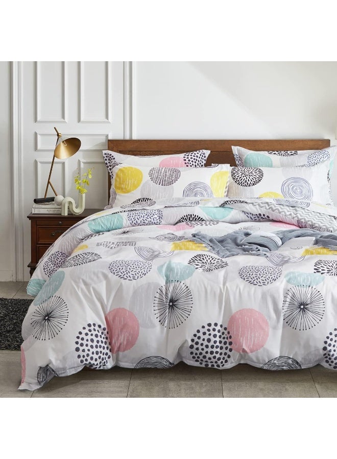 UOZZI BEDDING 6 Pieces Comforter Sheet Set Twin Size Bed in a Bag - Colorful Dots Style - Soft Microfiber, Winter Warm Set - Image 1