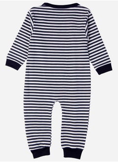 Babies Basic Striped Cotton Long Sleeves Sleepsuit  - Image 2