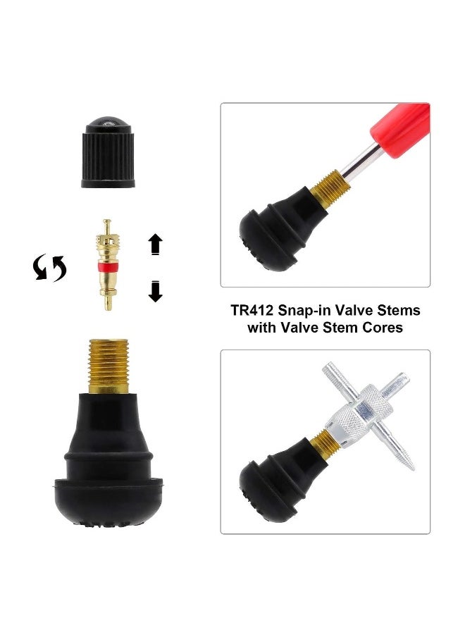 Generic Valve Stem Puller Installer Tool, 5Pcs TR412, 5Pcs TR413, 5Pcs TR414 Tire Snap in Short Rubber Valve Stem, 4 Way Valve Core Remover, Single Head Tire Valve Core Remover Installer Tool(40Pcs)  - Image 5