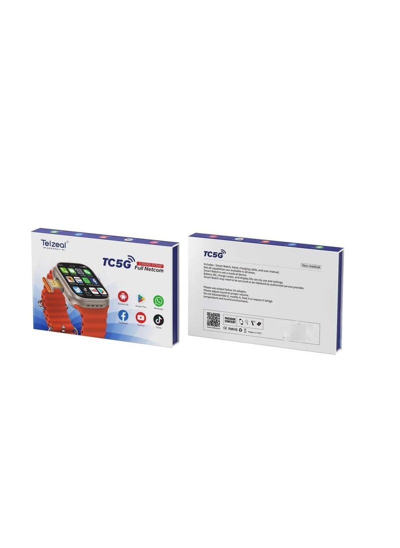Telzeal - Telzeal TC5G Smart Watch with Full Netcom ConnectivitySim Slot 3 Pair Straps and Wireless Charger Designed For Ladies and Gents - Image 1