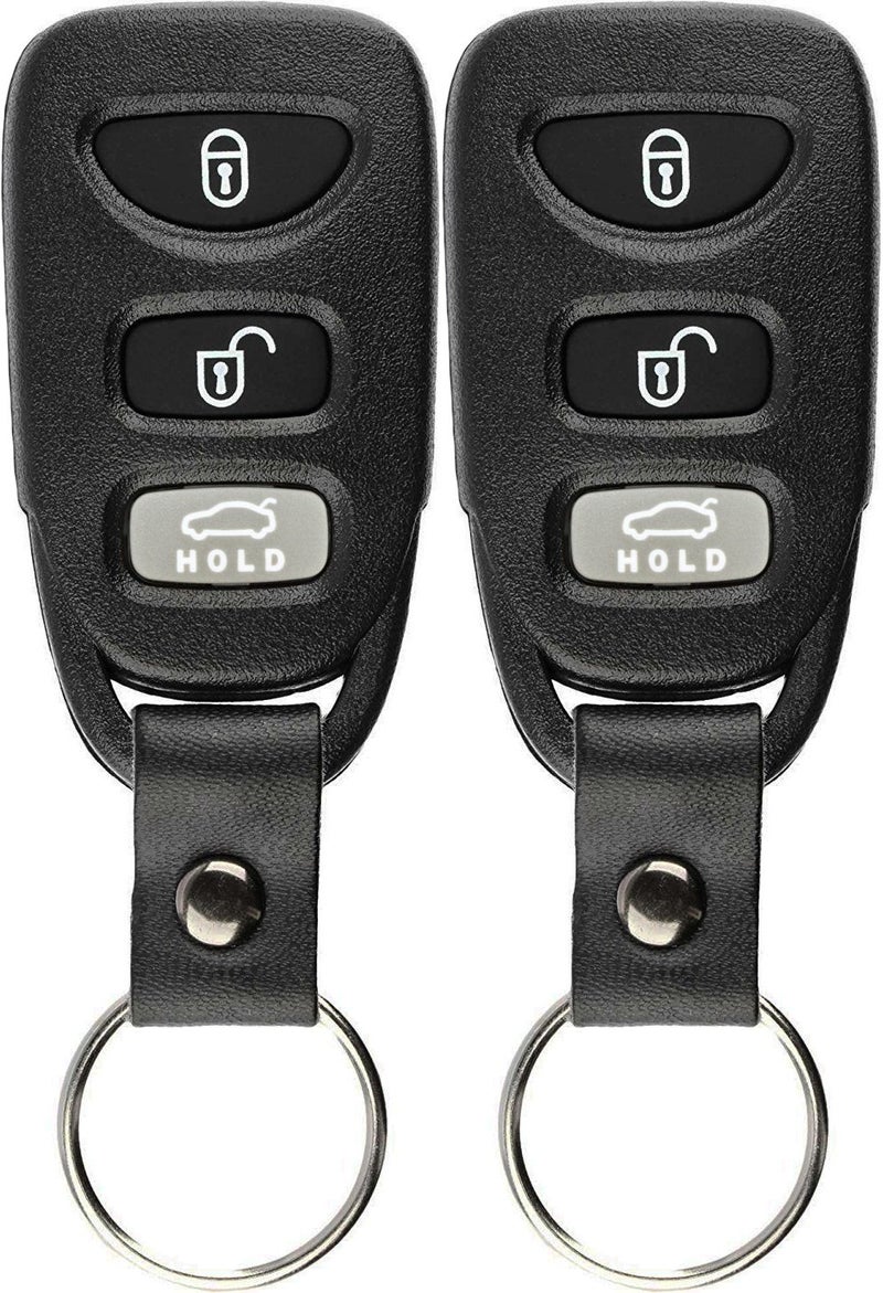KeylessOption Keyless Entry Remote Car Key Fob Clicker with Strap for Kia Forte PINHAT008 Pack of 2
