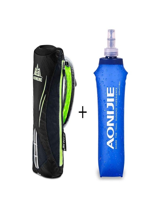 AONIJIE Quick Grip Handheld Water Bottle for Running, Hand Strap Hydration Pack with 500ml Handheld Soft Flask Water Bottle (Black) - Image 2