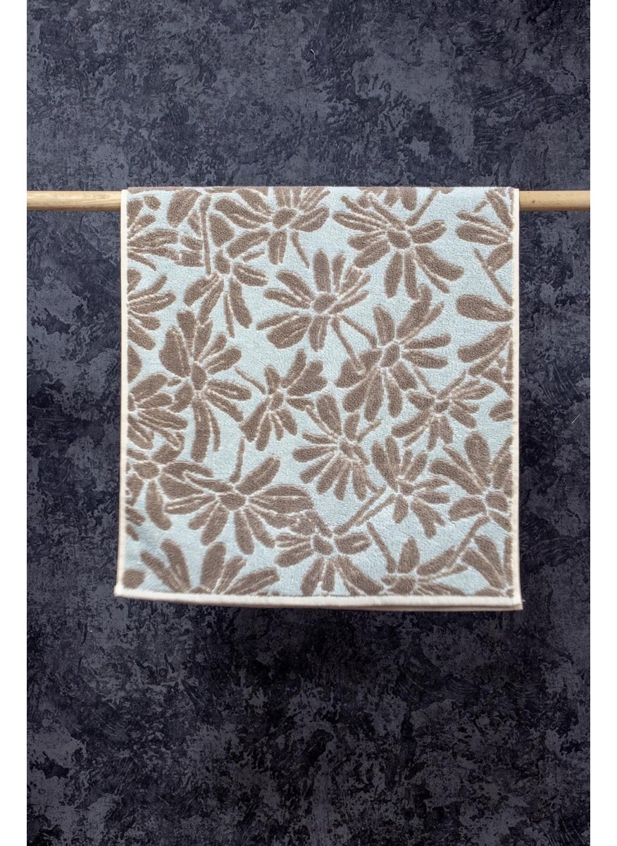class Combed Cotton 50 x 100 cm Yarn Dyed 2 Piece Set Flower V1  - Image 2