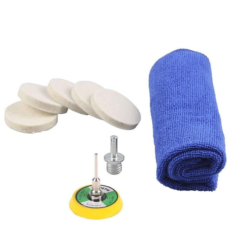 DIY Crafts Diy Crafts 11670 10672 3 Inch Felt Buff Polishing Pad, Microfibre Towel M10 Thread Drill Adapter and Scratch Remover, Multicolor, Pack of 10  - Image 2