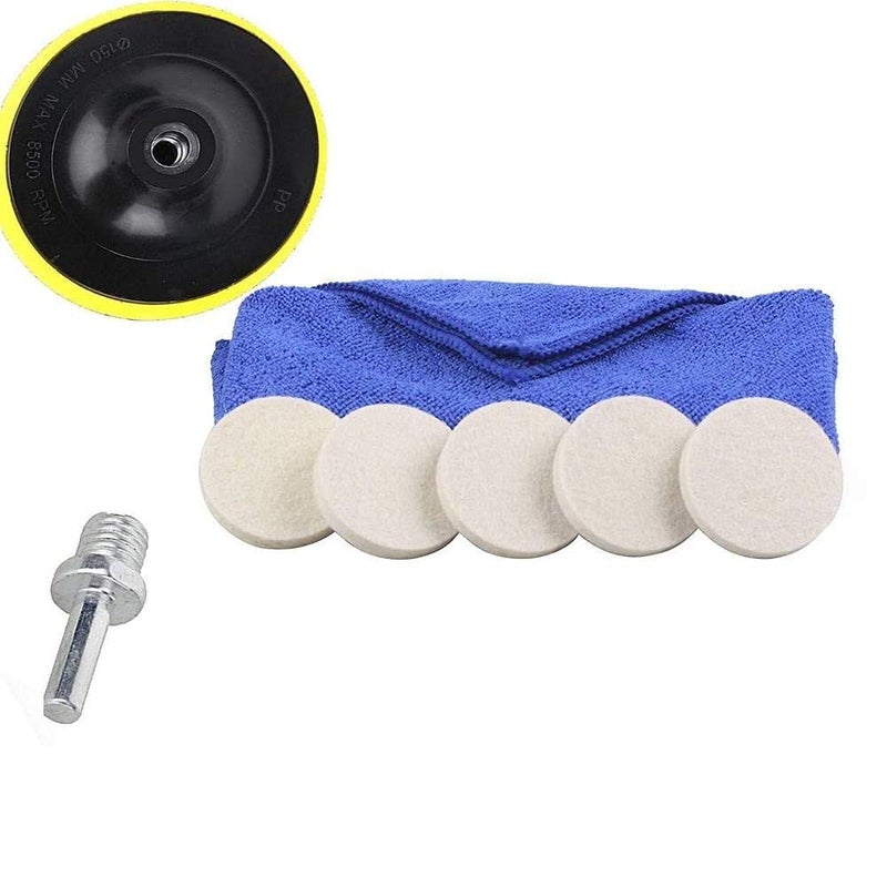 DIY Crafts Diy Crafts 11670 10672 3 Inch Felt Buff Polishing Pad, Microfibre Towel M10 Thread Drill Adapter and Scratch Remover, Multicolor, Pack of 10  - Image 4