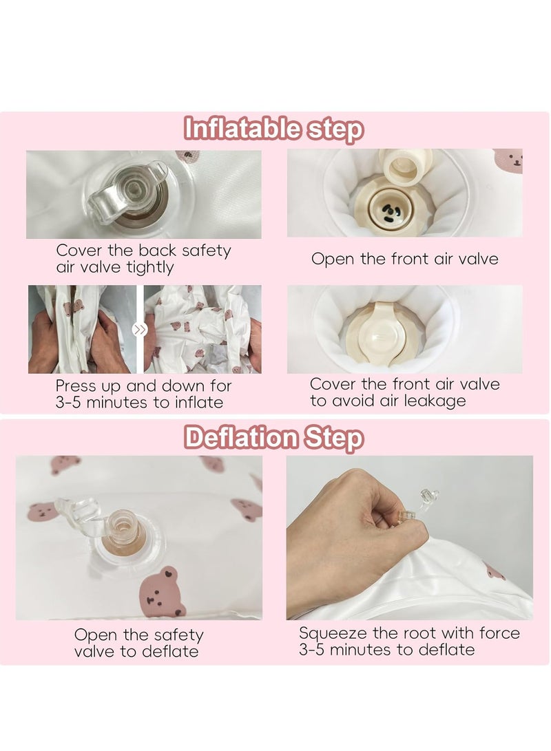 Gonice Baby Seat for Babies 3-36 Months, Baby Chair with Fence & Built in Air Pump, Blow Up Floor Baby Seat with Back Support, Inflatable Baby Chair Sit Me Up for Home, Travel (Bear) - Image 5