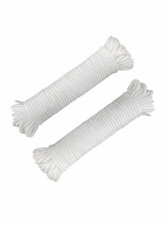 Excefore Nylon Poly Rope Flag Pole Polypropylene Clothes Line Camping Utility Good for Tie Pull Swing Climb Knot (10 M Length, 10 mm Width, 2Pcs White)  - Image 1