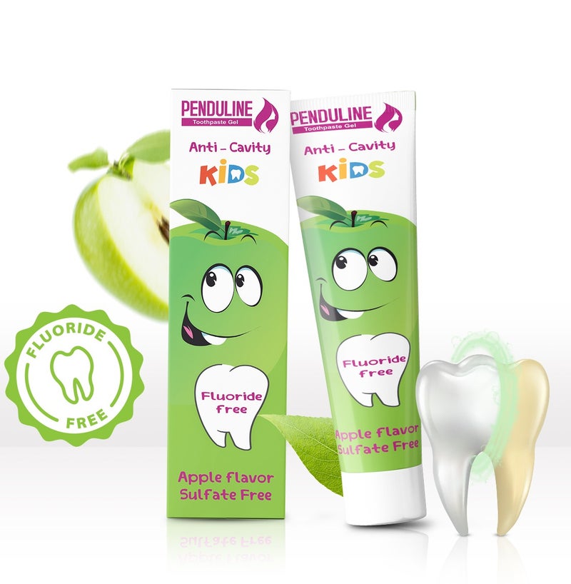 Penduline kids toothpaste gel 75 ml | Safe from 2 years old | Green Apple | Free fluoride | Free sulfites - Image 4