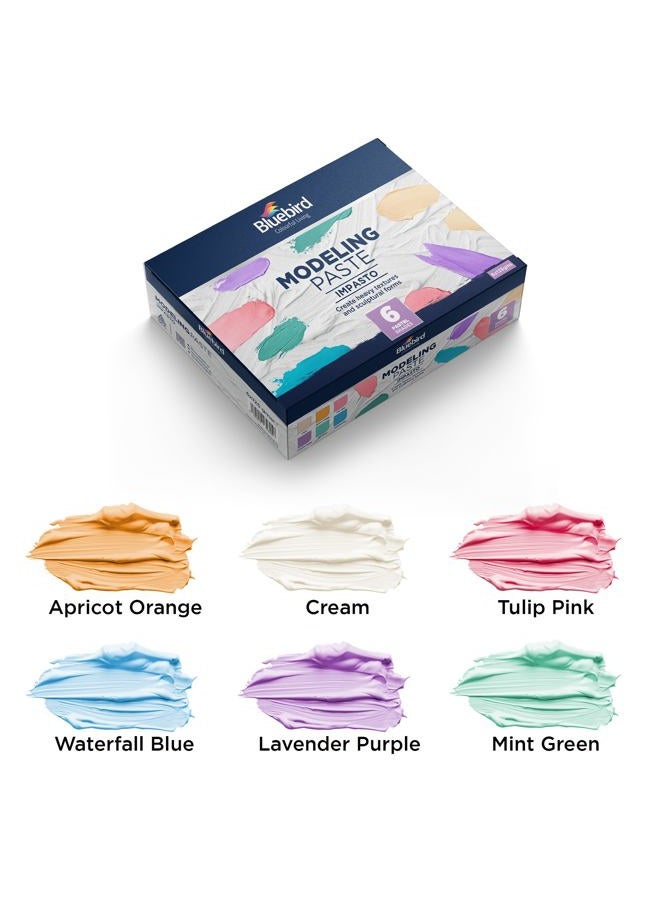 Bluebird Colored Modeling Paste - 6-Pack - 150GM / 5.3 Oz Each jar - Pastel Shades - Image 3
