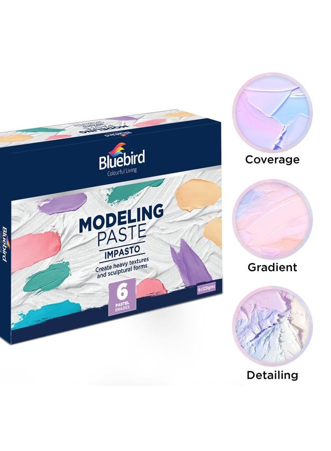 Bluebird Colored Modeling Paste - 6-Pack - 150GM / 5.3 Oz Each jar - Pastel Shades - Image 5