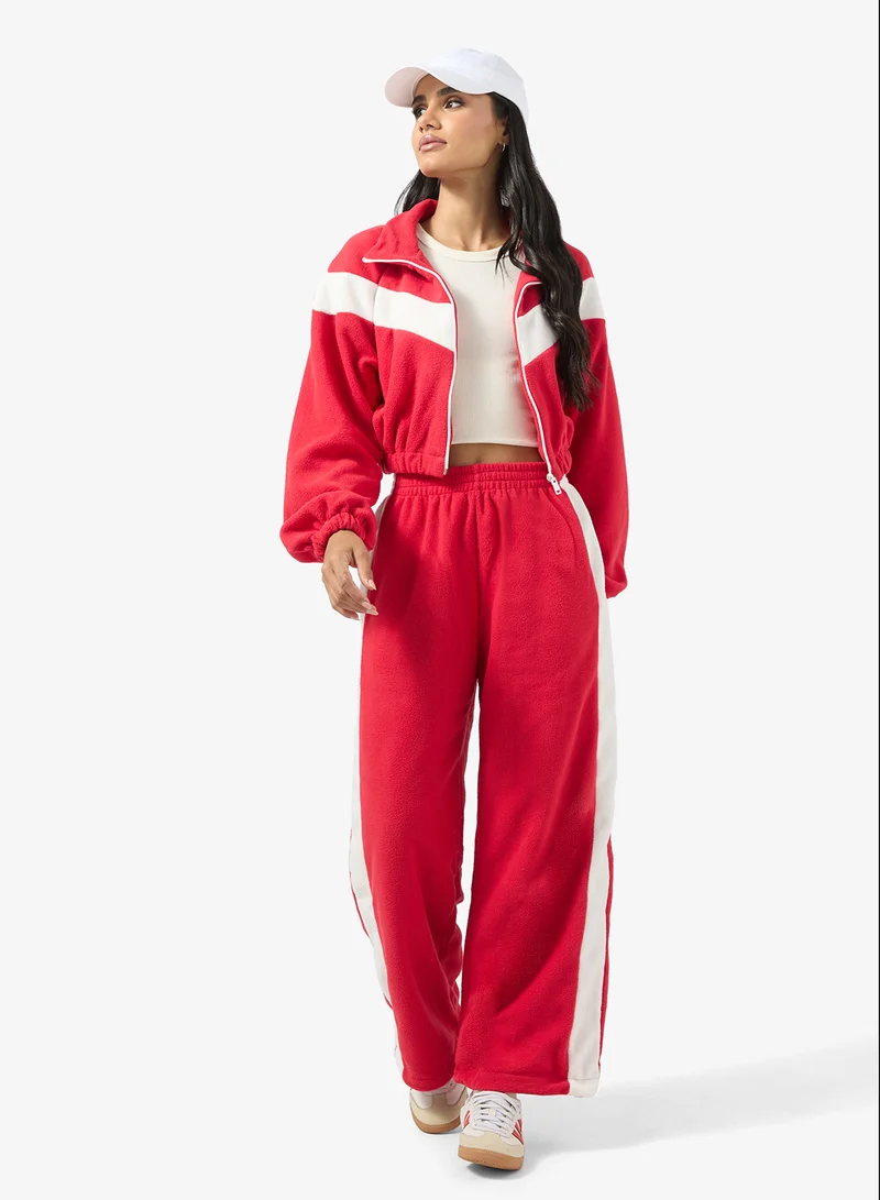Ginger Zip Up Fleece Colorblock Tracksuit