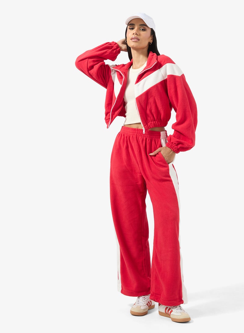 Ginger Zip Up Fleece Colorblock Tracksuit - Image 1