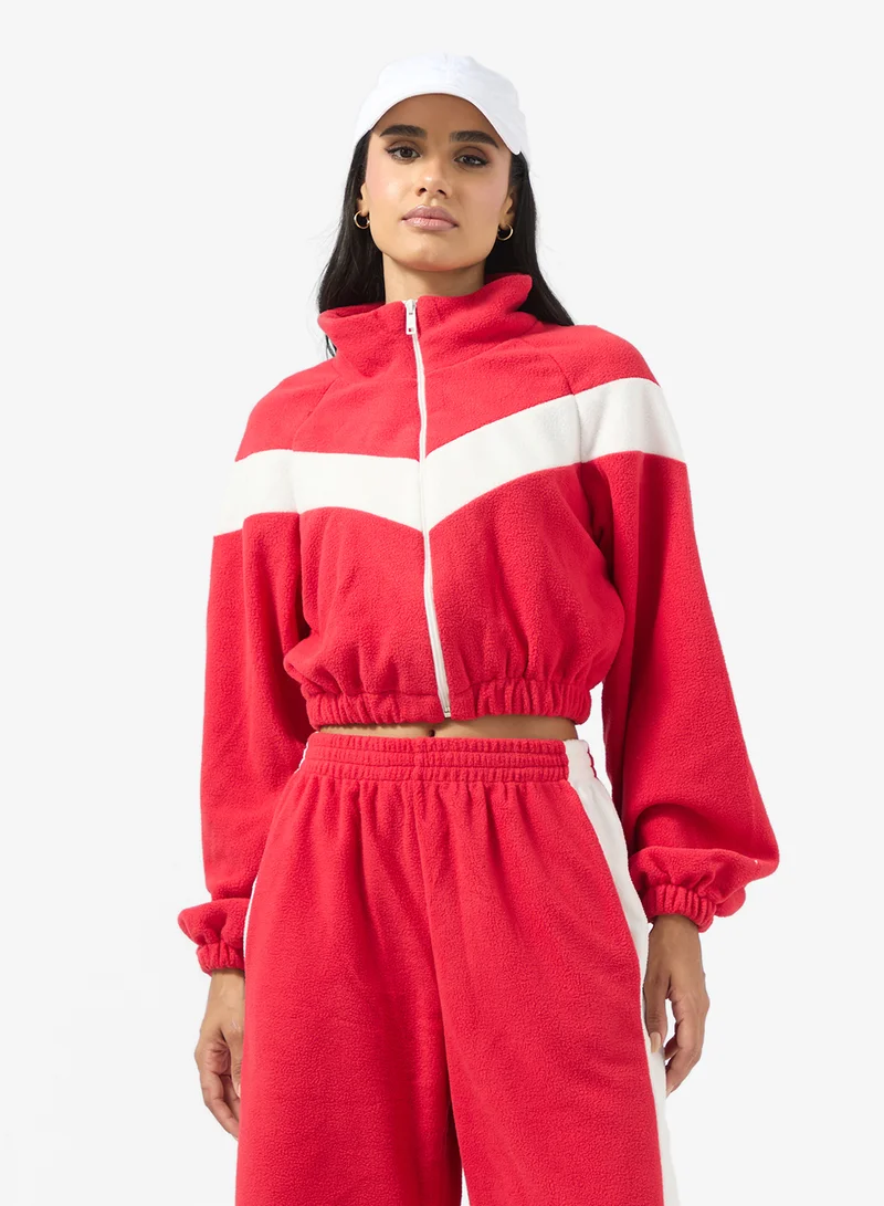 Ginger Zip Up Fleece Colorblock Tracksuit