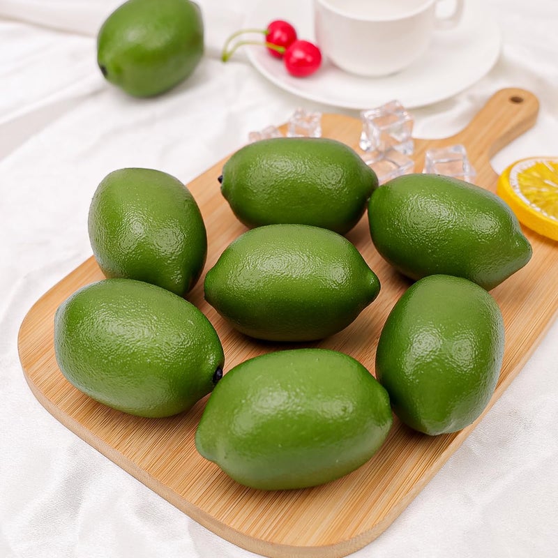 Gresorth 8pcs Artificial Lifelike Simulation Green Lemon Decoration Fake Fruit House Kitchen Party Decorative Props - Image 4