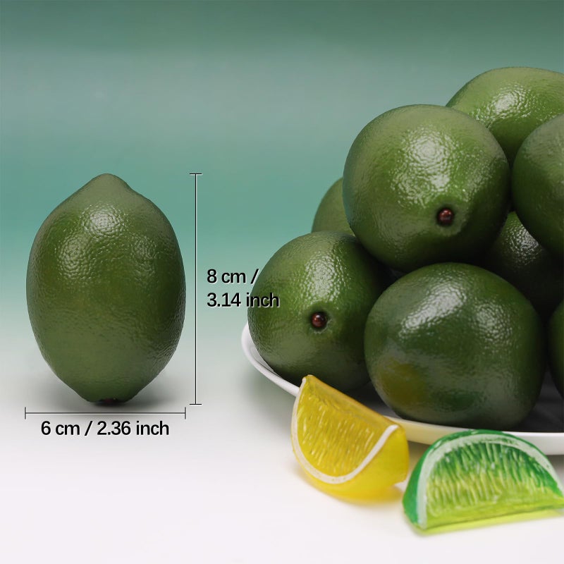 Gresorth 8pcs Artificial Lifelike Simulation Green Lemon Decoration Fake Fruit House Kitchen Party Decorative Props - Image 2