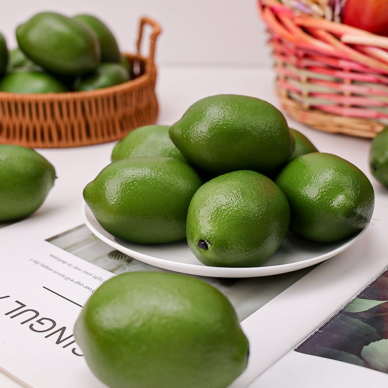 Gresorth 8pcs Artificial Lifelike Simulation Green Lemon Decoration Fake Fruit House Kitchen Party Decorative Props - Image 3