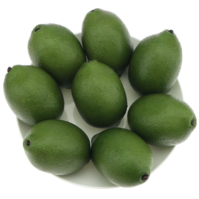 Gresorth 8pcs Artificial Lifelike Simulation Green Lemon Decoration Fake Fruit House Kitchen Party Decorative Props - Image 1
