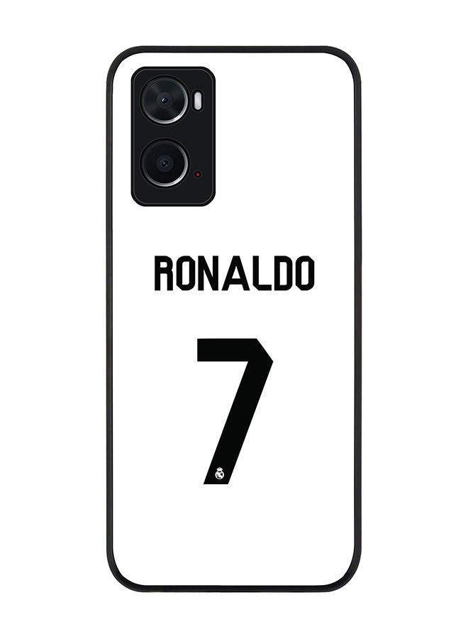 Stylizedd Rugged Black edge case for Oppo A96 4G/A36/A76 Slim fit Soft Case Flexible Rubber Edges Anti Drop TPU Gel Thin Cover - Ronaldo Real Jersey - Image 1