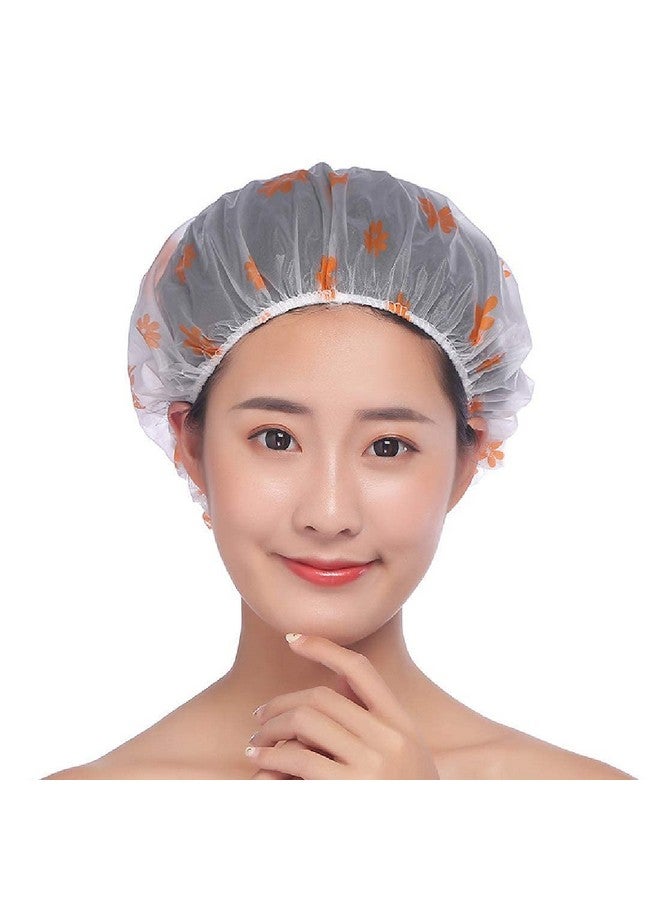 Buransh Pack of 3 Shower Cap Waterproof & Reusable Elastic Bath Cap for All Lengths, Adjustable Ideal for Women Kids Girls, Travel Spa, Hotel and Hair Salon - Image 2