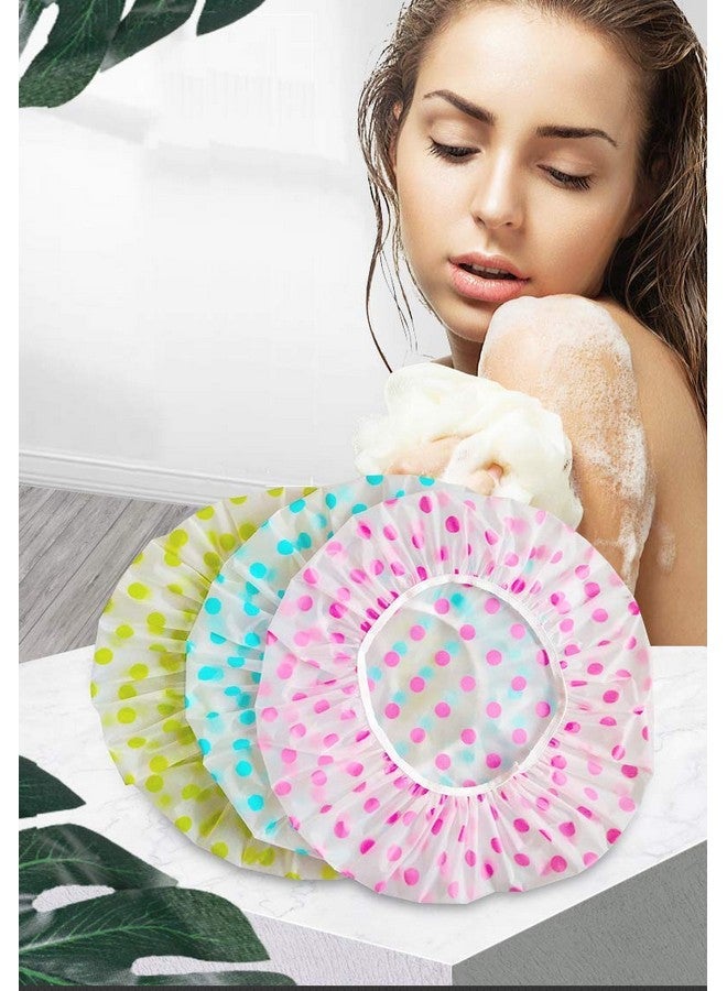 Buransh Pack of 3 Shower Cap Waterproof & Reusable Elastic Bath Cap for All Lengths, Adjustable Ideal for Women Kids Girls, Travel Spa, Hotel and Hair Salon - Image 4
