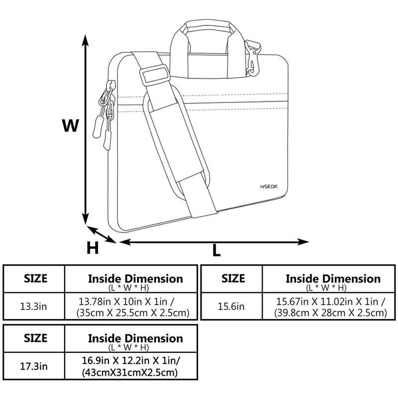 Hseok Laptop Shoulder Bag 15.6-16 inch Case, Durable Shockproof Protective Computer Carrying Briefcase with Multi-Pockets and Strap Compatible with Most 15 15.6 16 inch Notebooks,Black-red - Image 3