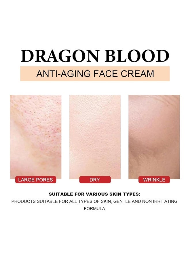 SADOER Dragon's Blood Facial Anti-Wrinkle Serum+Dragons Blood Easy Cream,Retinol Placenta Dragon Blood Cream, Skincare Face Repairs Skin Firm Anti-wrinkle Cream, Moisturizer Nourishing Rejuvenating Cream - Image 4